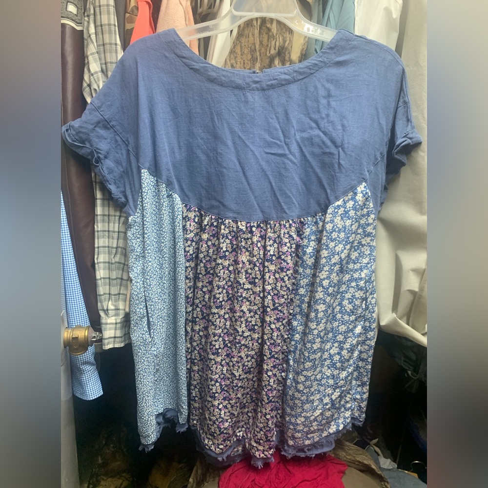 Blue Floral Dress L